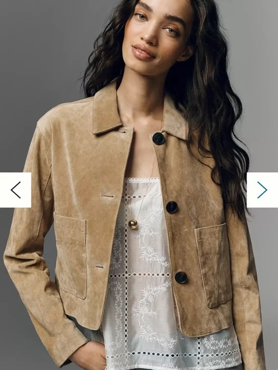 Blank NYC Tan Suede Jacket with Neutral Leather Label - Picture 2 of 6